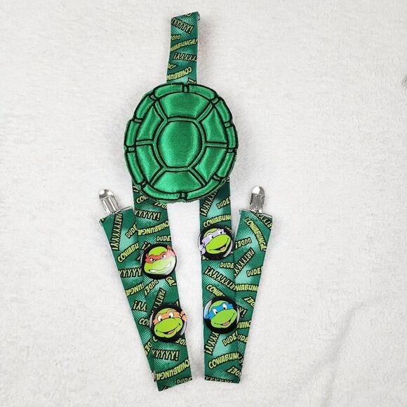 Teenage Mutant Ninja Turtles Green Suspenders with Pins - Picture 1 of 8